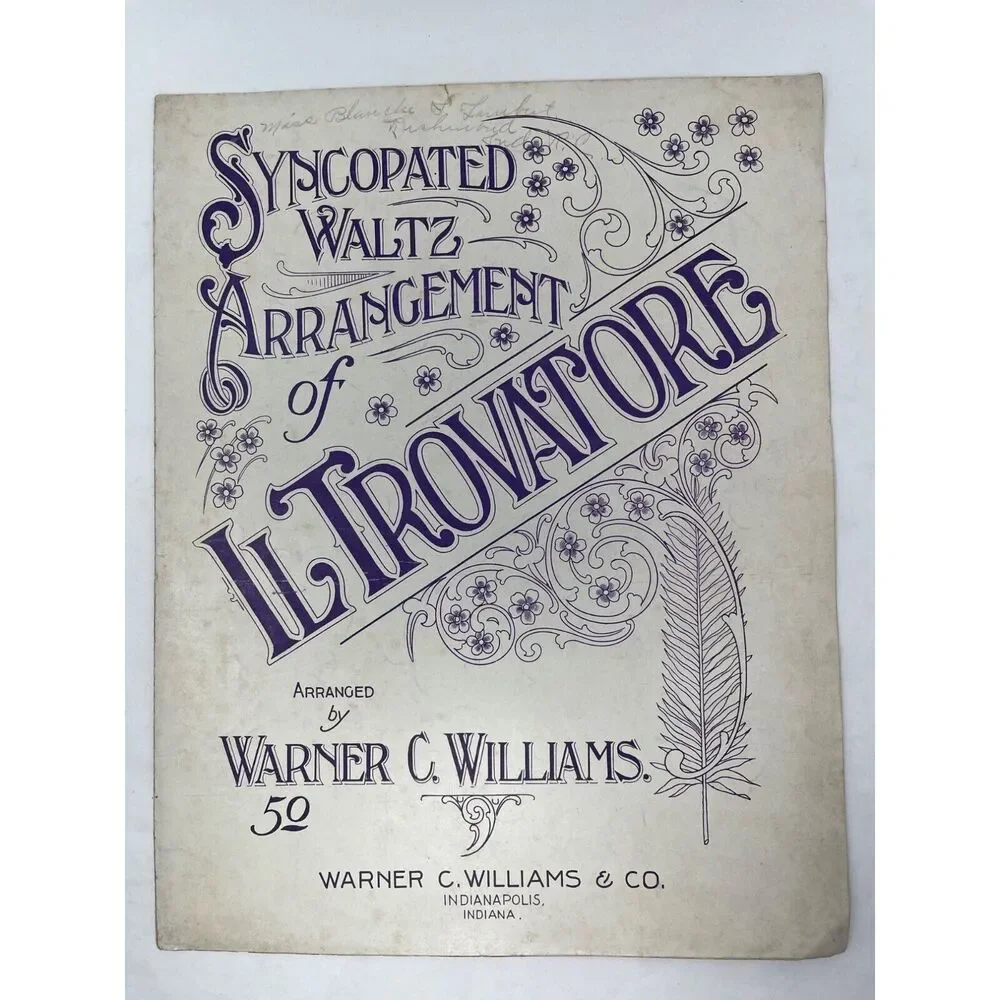 1912 Antique Syncopated Waltz Arrangement of Il Travatore Sheet Music W Williams